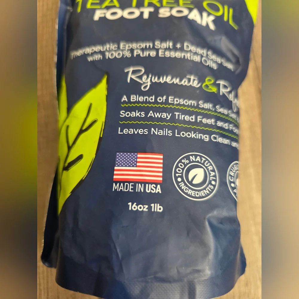 Foot Soak Epsom Salt Pedicure Salts Tea Tree Rosemary First Aid Feet Gift Bag
